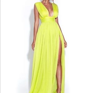 Lime Neon Green Maxi Dress Miss Circle